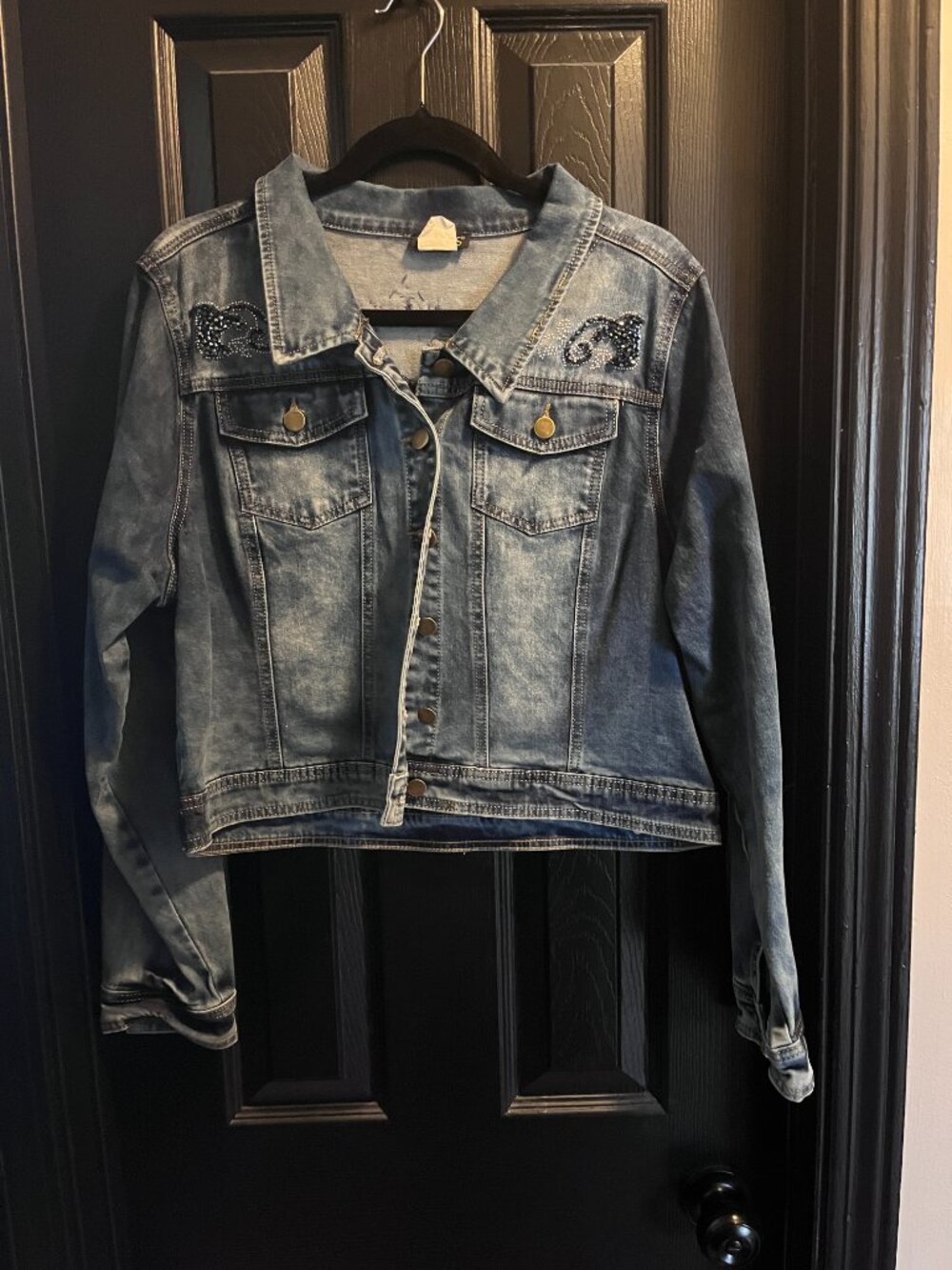 Denim Jacket with Rhinestone embellishment - Picture 2 of 3